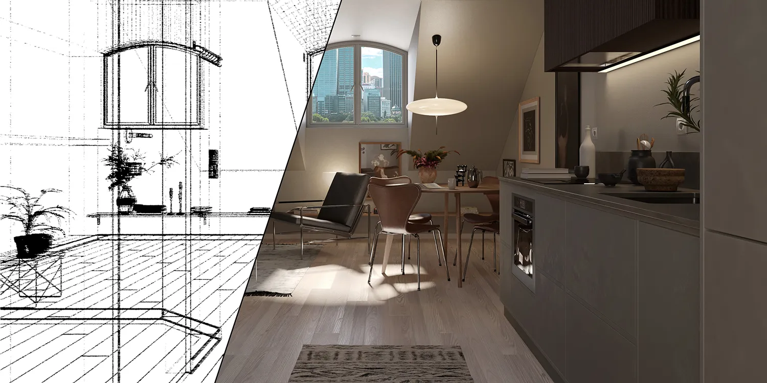 Rendering 3D fotorealistico abitazione